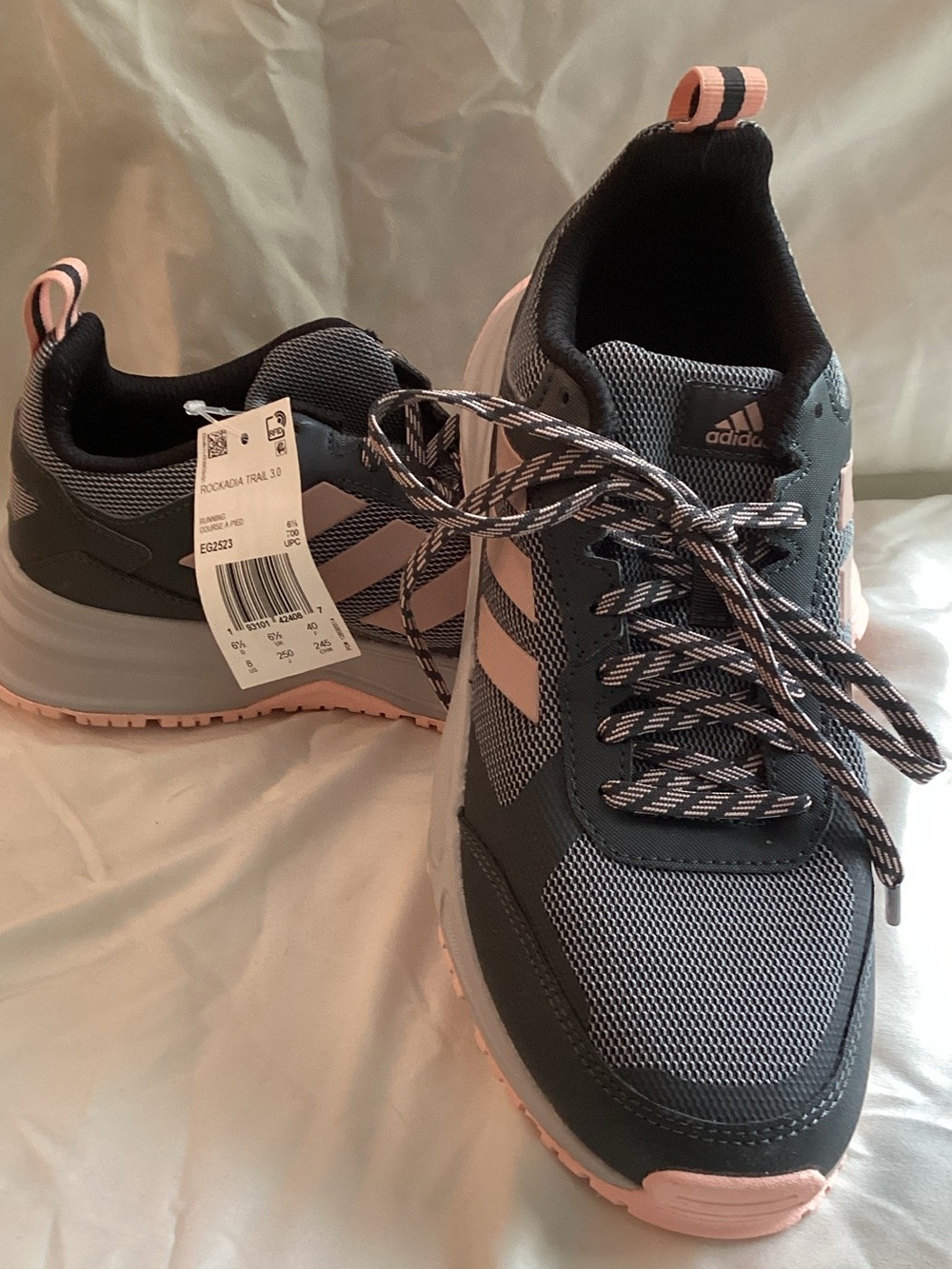 adidas Women's Gray and Light Pink Trail Sneakers